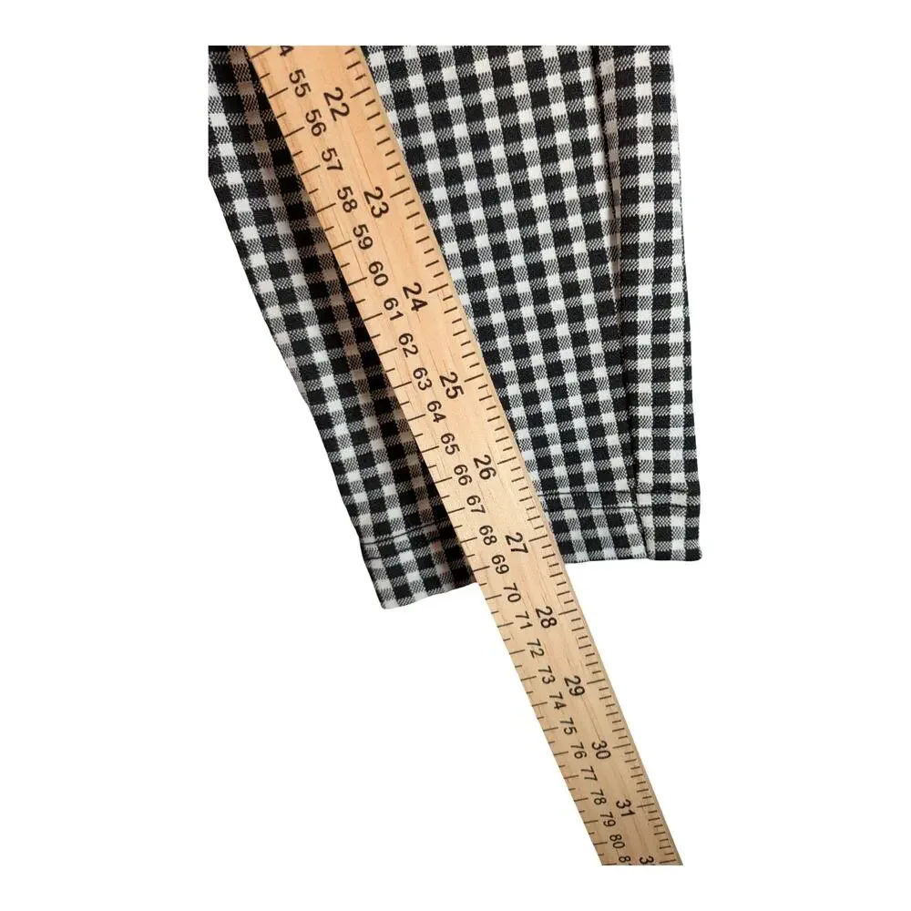 Maeve Anthropologie Black White Gingham Ankle Pants Size 6